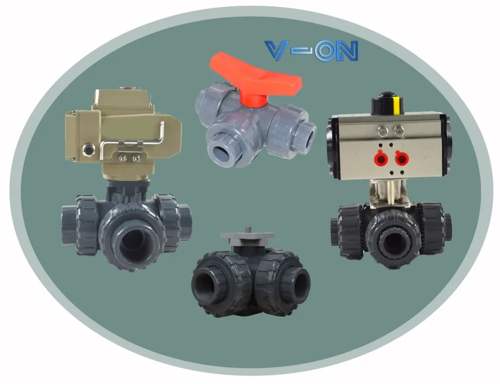 Hình ảnh van bi nhựa pvc đa dạng vận hành