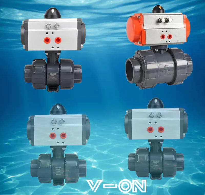 Van bi nhựa điều khiển khí nén PVC nối ren