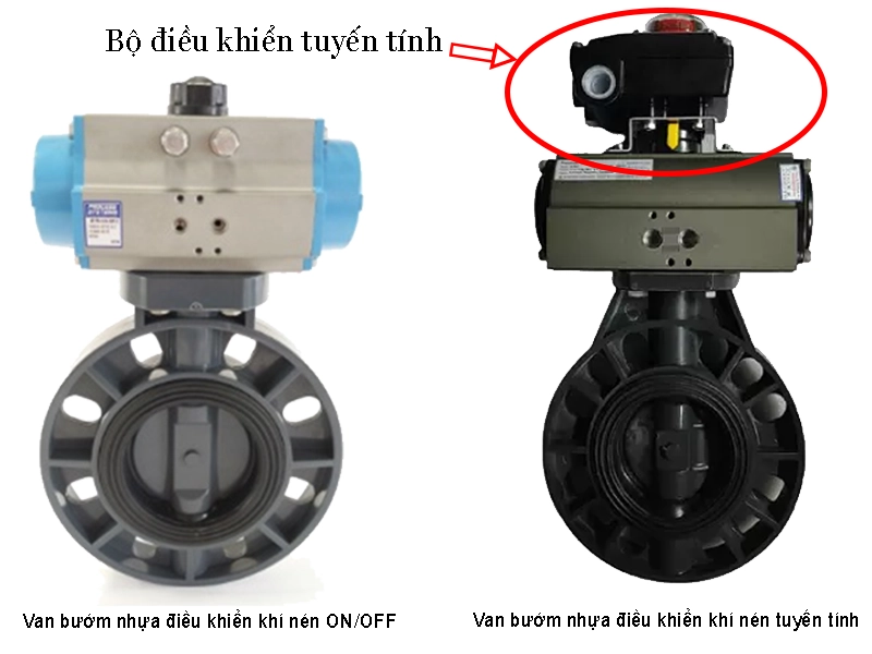 So sánh giữa van bướm nhựa khí nén ON/OFF và tuyến tính