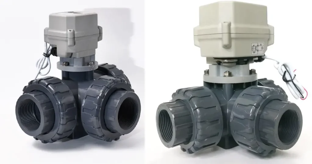van bi nhưa 3 ngã điều khiển điện PVC