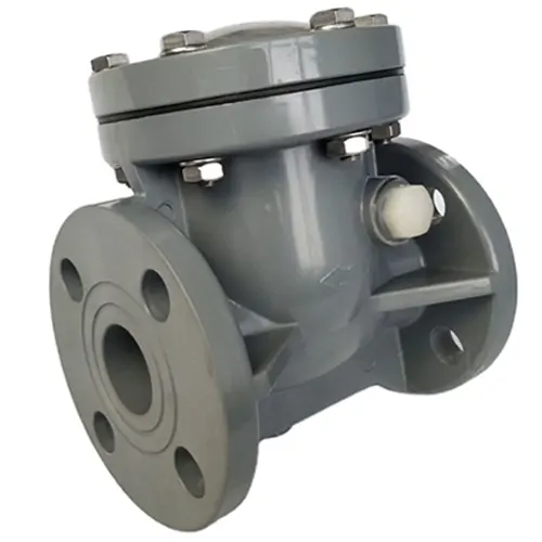 Van 1 chiều lá lật mặt bích PVC