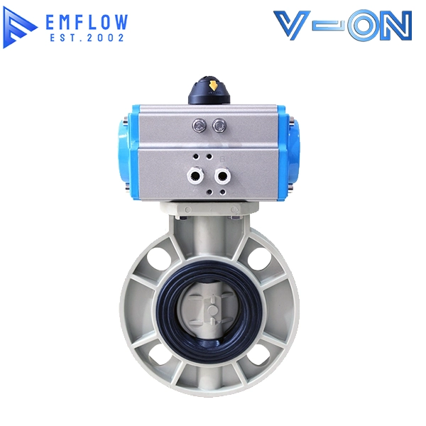 Van bướm nhựa điều khiển khí nén PPH do EM-Flow sản xuất