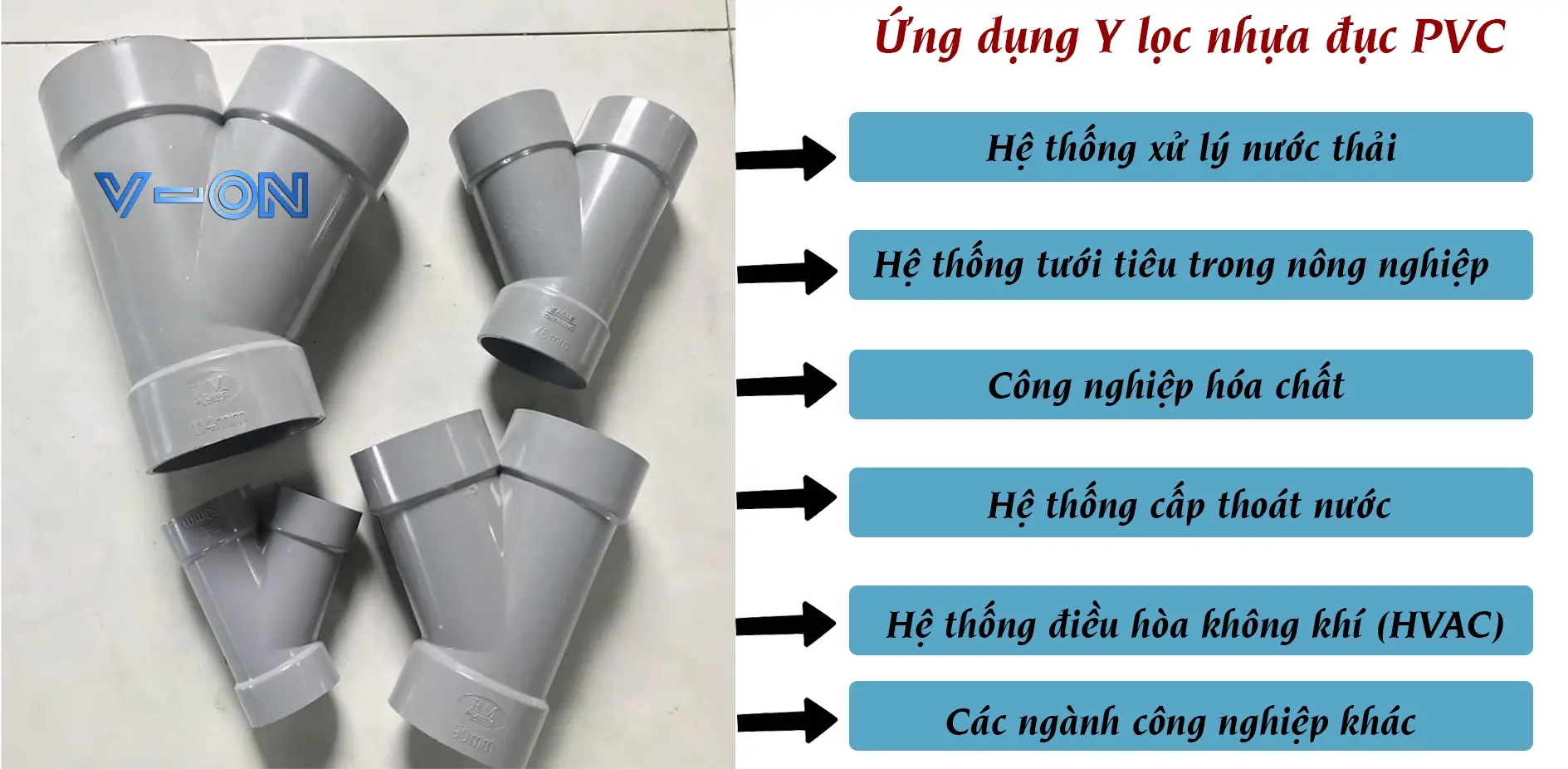 Ứng dụng của Y lọc nhựa đục PVC