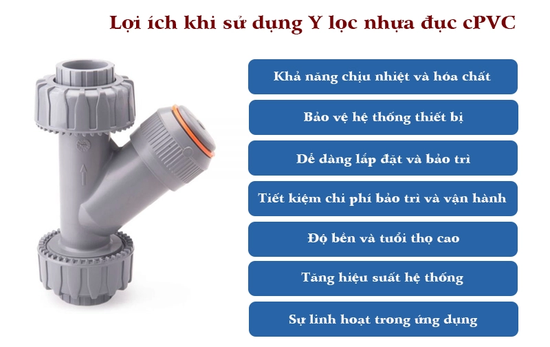 Lợi ích khi sử dụng Y lọc nhựa đục cPVC