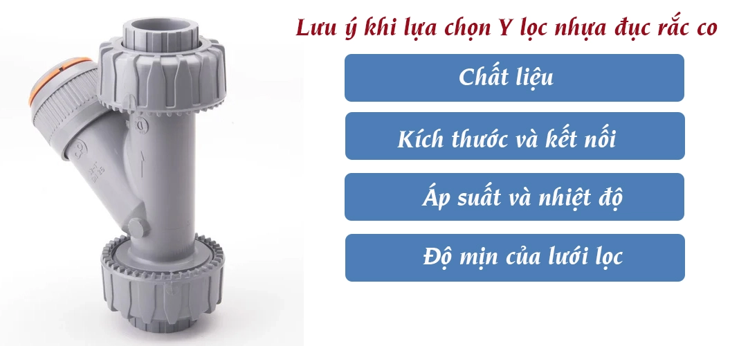 Lưu ý khi lựa chọn Y lọc nhựa đục rắc co