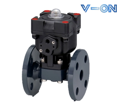 Van màng nhựa điều khiển khí nén kết nối mặt bích