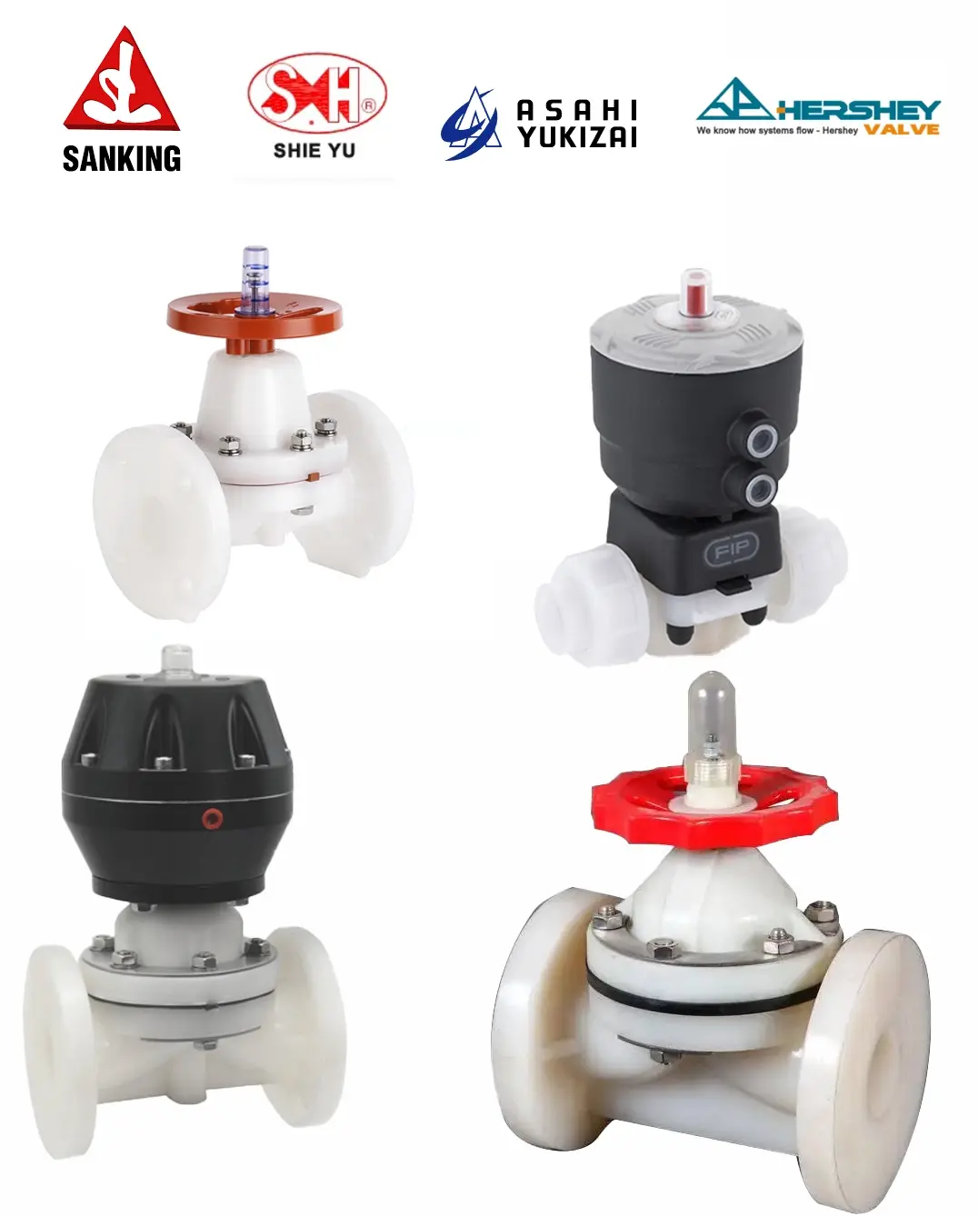 Hình ảnh các van màng nhựa PVDF.