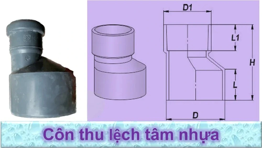 Côn thu lệch tâm PVC