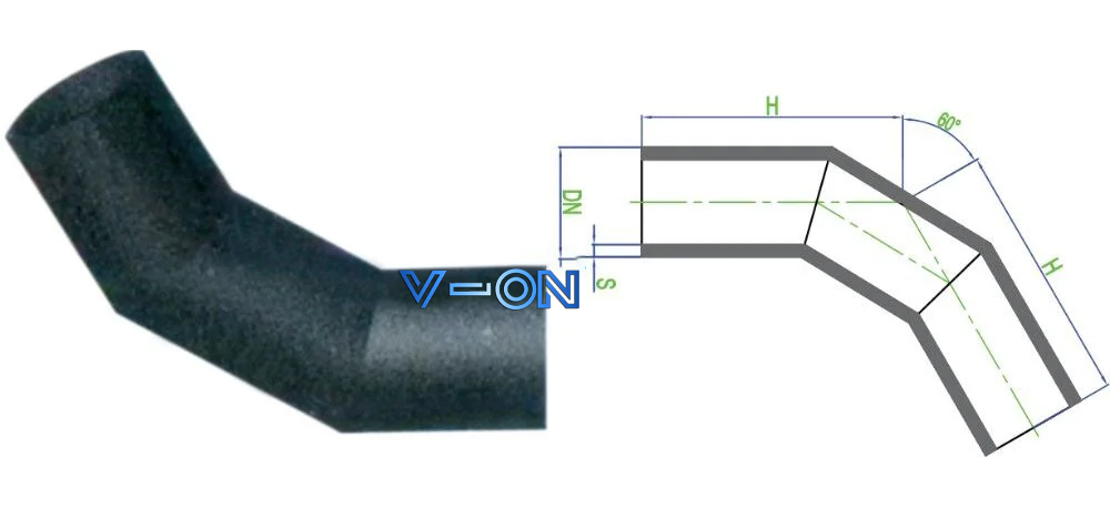 Kích thước nối Dekko HDPE góc 60 độ