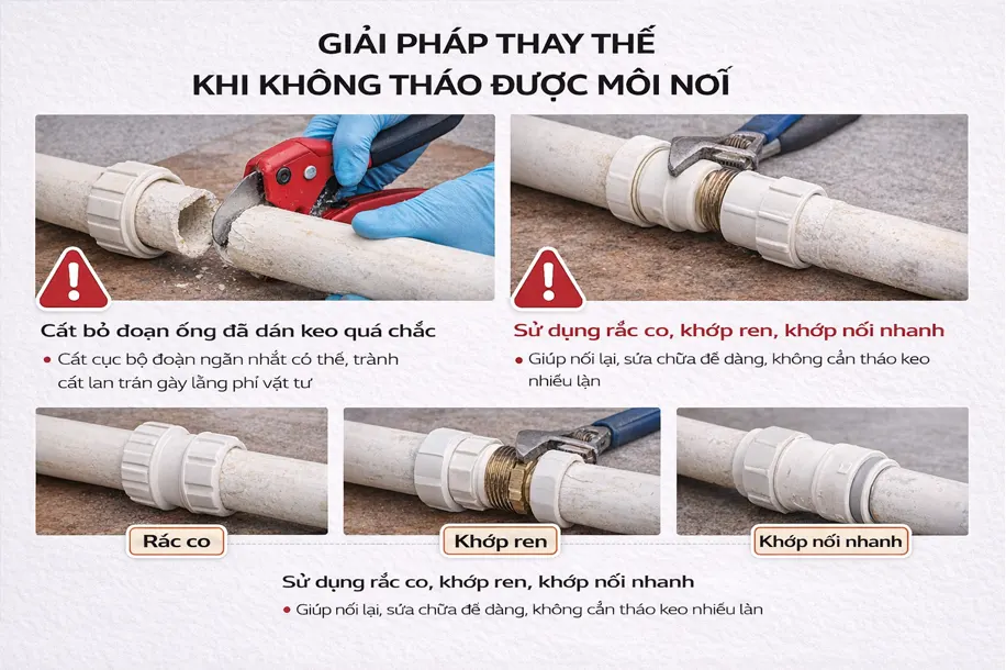 Giải pháp thay thế khi không tháo được mối nối