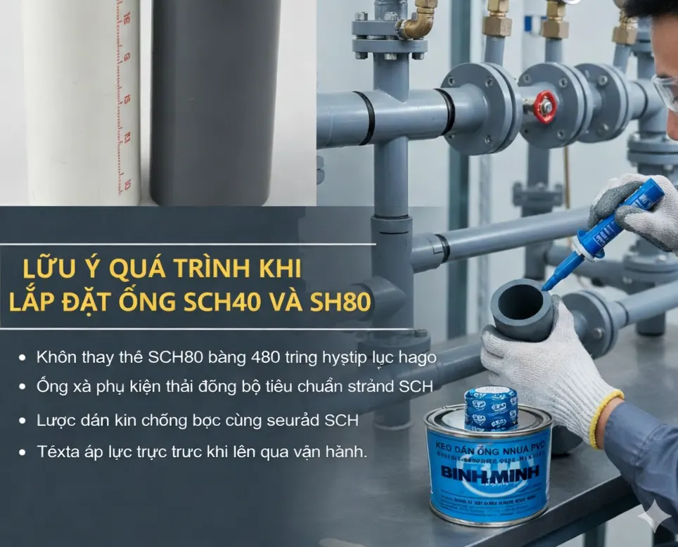 Lưu ý quan trọng khi lắp đặt ống SCH40 và SCH80
