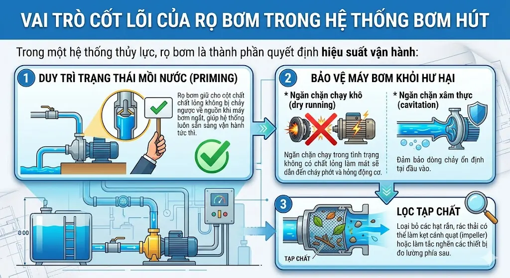 Vai trò cốt lõi trong hệ thống bơm hút